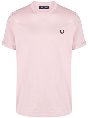 Fred Perry embroidered-logo cotton T-Shirt - Pink