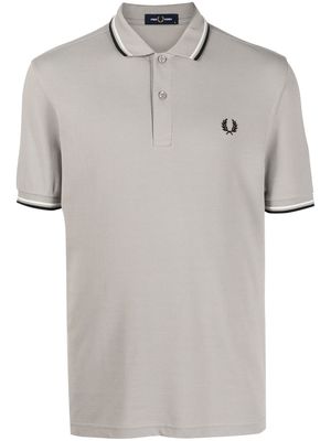 Fred Perry embroidered-logo detail polo shirt - Grey