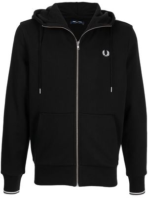 Fred Perry embroidered logo hoodie - Black