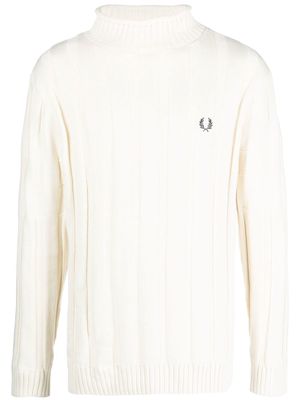 FRED PERRY embroidered logo jumper - Neutrals