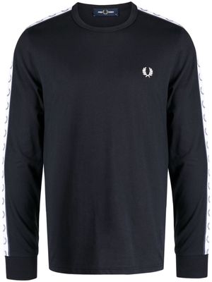Fred Perry embroidered-logo long-sleeve sweatshirt - Blue