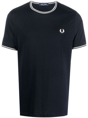 Fred Perry embroidered-logo short-sleeved T-shirt - Blue