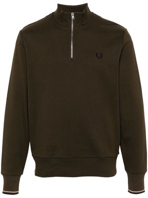 Fred Perry embroidered-logo sweatshirt - Brown