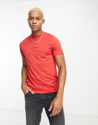 Fred Perry embroidered wreath t-shirt in red