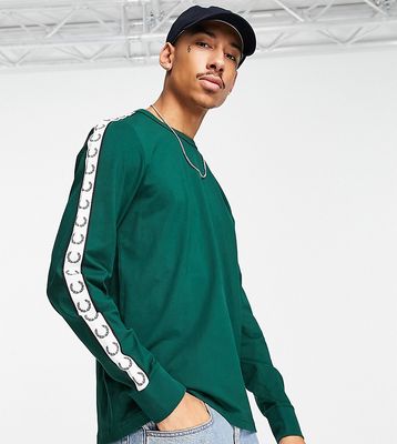 Fred Perry Exclusive taped long sleeve top in green