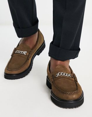Fred Perry GH Bass suede loafers in brown