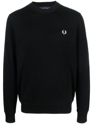Fred Perry intarsia-knit crew-neck jumper - Black