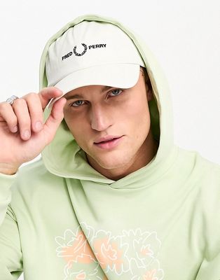 Fred Perry large logo cap in white