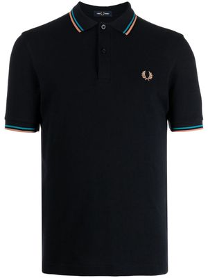Fred Perry Laurel Wreath-embroidered cotton polo shirt - Blue