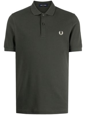 Fred Perry Laurel Wreath-embroidered cotton polo shirt - FIELDGREEN/OATME