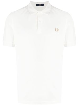 Fred Perry Laurel Wreath-embroidered cotton polo shirt - White
