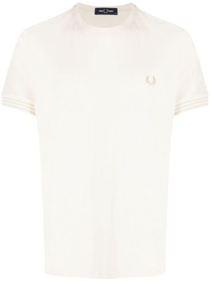 Fred Perry Laurel Wreath-embroidered cotton T-shirt - White