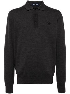 Fred Perry logo-embrioidered polo shirt - Grey