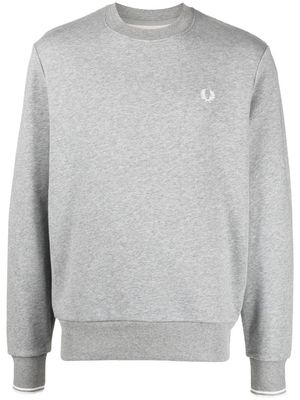 Fred Perry logo-embroidered cotton-blend sweatshirt - Grey