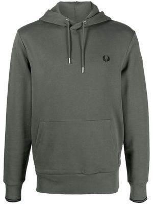 Fred Perry logo-embroidered cotton hoodie - Green