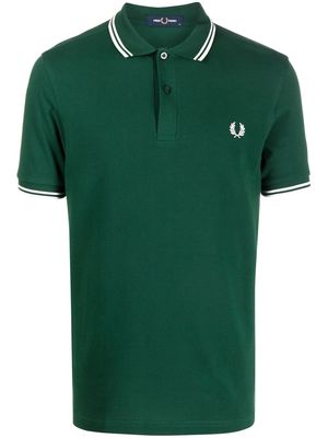Fred Perry logo-embroidered cotton polo shirt - Green