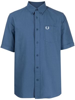Fred Perry logo-embroidered cotton shirt - Blue