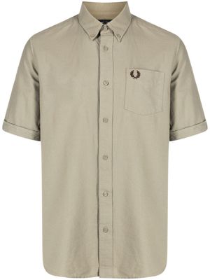 Fred Perry logo-embroidered cotton shirt - Green