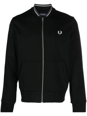 Fred Perry logo-embroidered cotton sweatshirt - Black