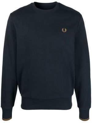 Fred Perry logo-embroidered cotton sweatshirt - Blue