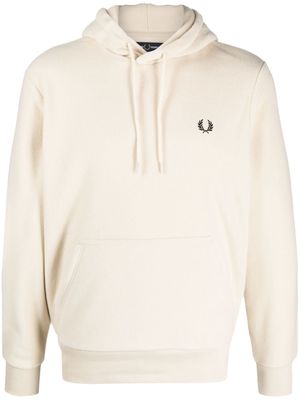 Fred Perry logo-embroidered jersey hoodie - Neutrals