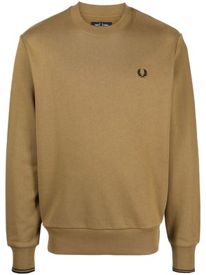 Fred Perry logo-embroidered knitted jumper - Brown