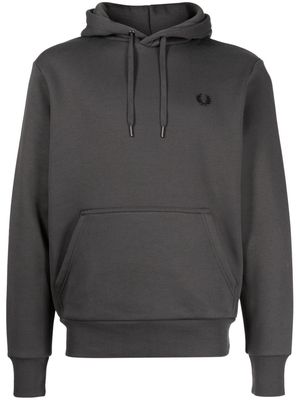 Fred Perry logo-embroidered logo-tape drawstring hoodie - Grey