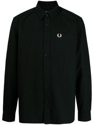 Fred Perry logo-embroidered long-sleeve shirt - Green