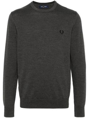 Fred Perry logo-embroidered mélange jumper - Grey