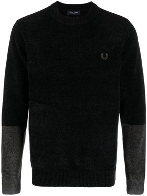 Fred Perry logo-embroidered panelled jumper - Black