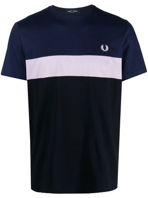 Fred Perry logo-embroidered striped T-shirt - Blue