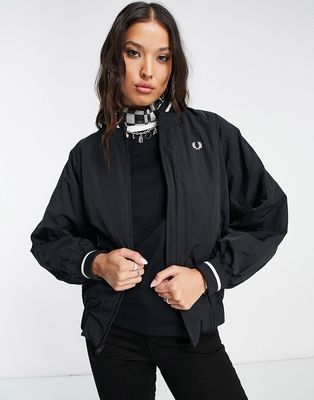Fred Perry padded bomber jacket in black
