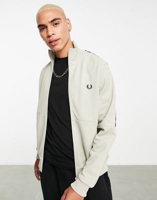 Fred Perry paneled taped track jacket in gray