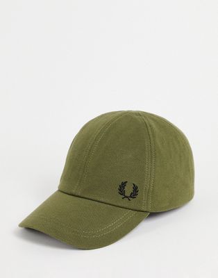 Fred Perry pique classic cap in khaki-Green