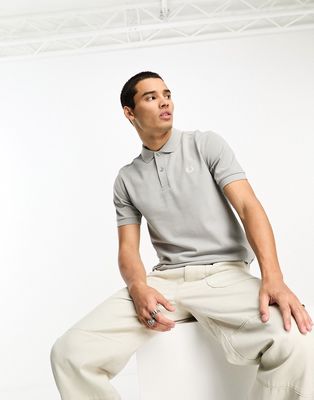 Fred Perry plain polo shirt in limestone gray