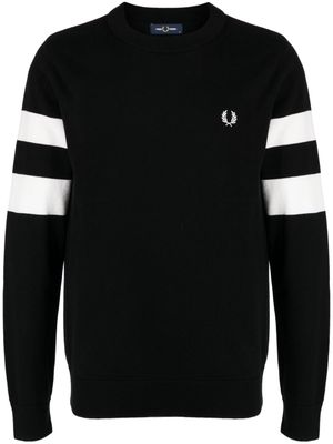 Fred Perry Ringer-embroidered cotton sweatshirt - Black