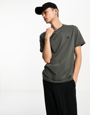 Fred Perry ringer t-shirt in khaki green