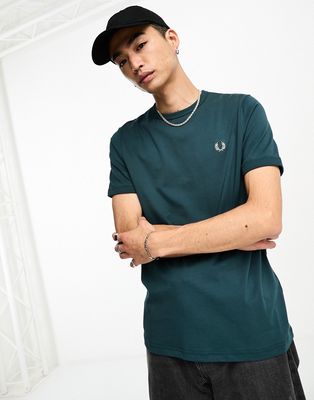 Fred Perry ringer t-shirt in petrol blue