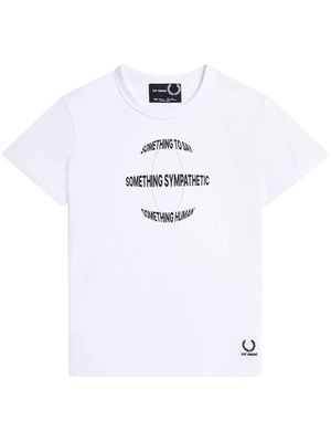 Fred Perry slogan-print cotton T-shirt - White