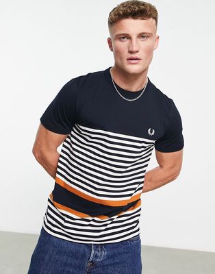 Fred Perry striped t-shirt in navy