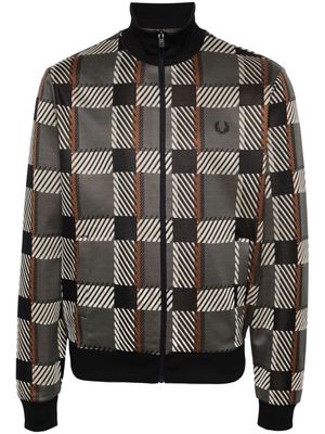 Fred Perry tartan-check pattern track jacket - Green