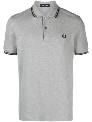 Fred Perry Twin Tipped logo-embroidered piqué polo shirt - Grey