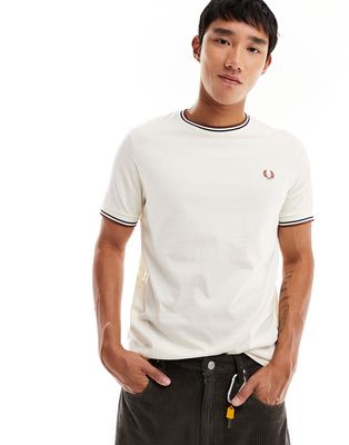 Fred Perry twin tipped logo T-shirt in white