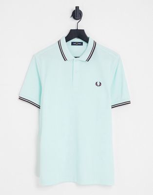 Fred Perry twin tipped polo shirt in blue
