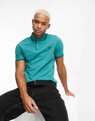 Fred Perry twin tipped polo shirt in green
