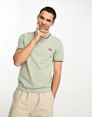 Fred Perry twin tipped polo shirt in light seagrass green