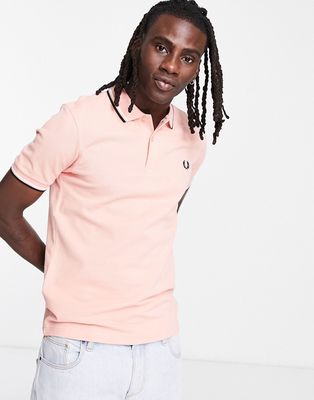 Fred Perry twin tipped polo shirt in pink