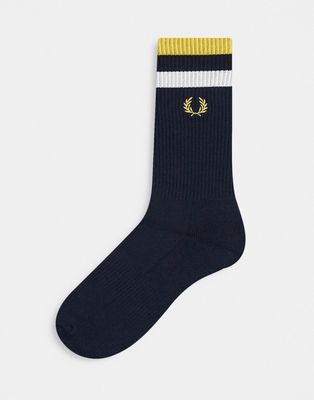 Fred Perry twin tipped socks in navy