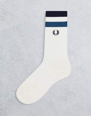 Fred Perry twin tipped socks in white