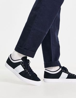 Fred Perry underspin twill tipped sneakers in navy